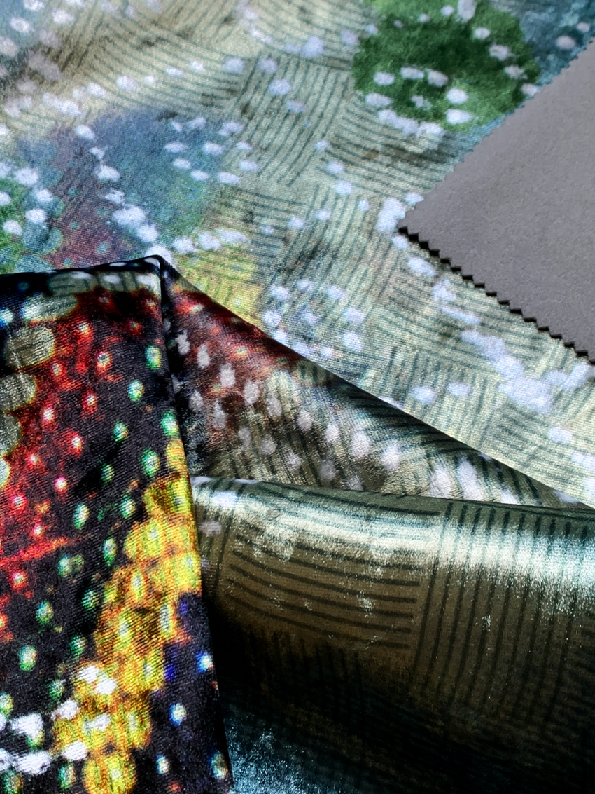 Muurbloem design studio gordijnstoffen collectie dresss up stof wies detail view